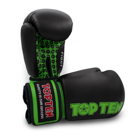 Boxing Gloves TOP TEN 'Fight' - Black/Green