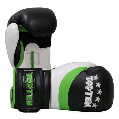 Boxing Gloves TOP TEN 'Stripe' - Black/Green/White