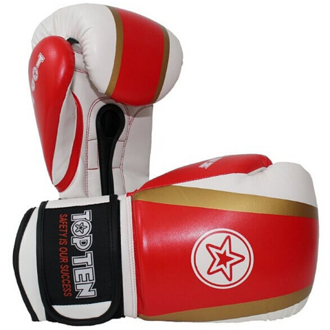 Boxing Gloves TOP TEN 'Star & Stripes' - Red/Gold/White